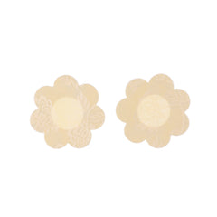 Lace Flower Petal Nipple Cover Pasties - Beige/Natural