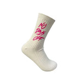 No Days Off Crew Socks - Cream/Hot Pink