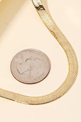 Metallic Herringbone Choker Necklace
