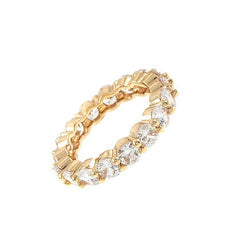 Stone Pave Statement Ring - Gold