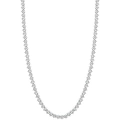 Marquise Style Baguette Rhinestone Necklace - Silver