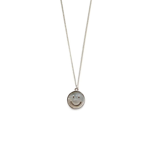 Pearly Smiley Happy Face - Silver