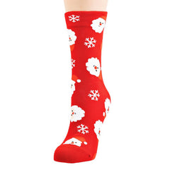 Holiday Snowflakes and Santa Print Socks