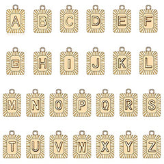 Rectangle Initial Pendant Charm Necklace - Gold