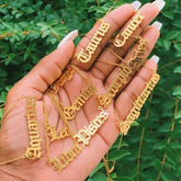 Zodiac Signs in Old English Font Astrology Star Sign Pendant Necklace - Gold