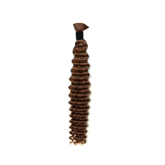 Deep Wave Bulk / Braiding Hair - #4 Chestnut Brown
