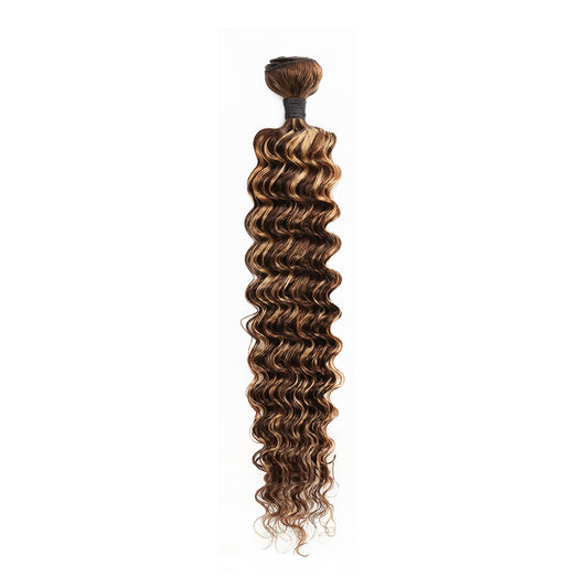 Brazilian - F4/27 Chestnut Brown & Honey Blonde Mixed - Deep Wave Bundles