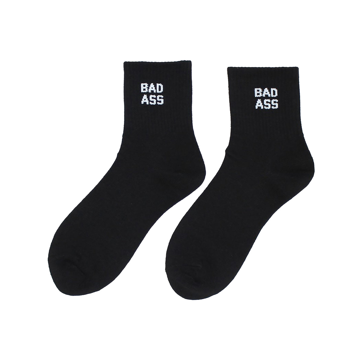 Bad Ass Crew Socks - Black/White Imagen principal del producto