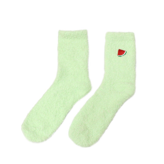 Calcetines de spa suaves con diseño de sandía