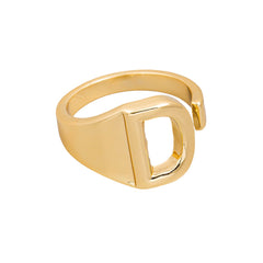 Letter D Metallic Alphabet Ring