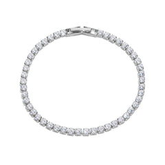 Round Cubic Zirconia Bracelet - Silver