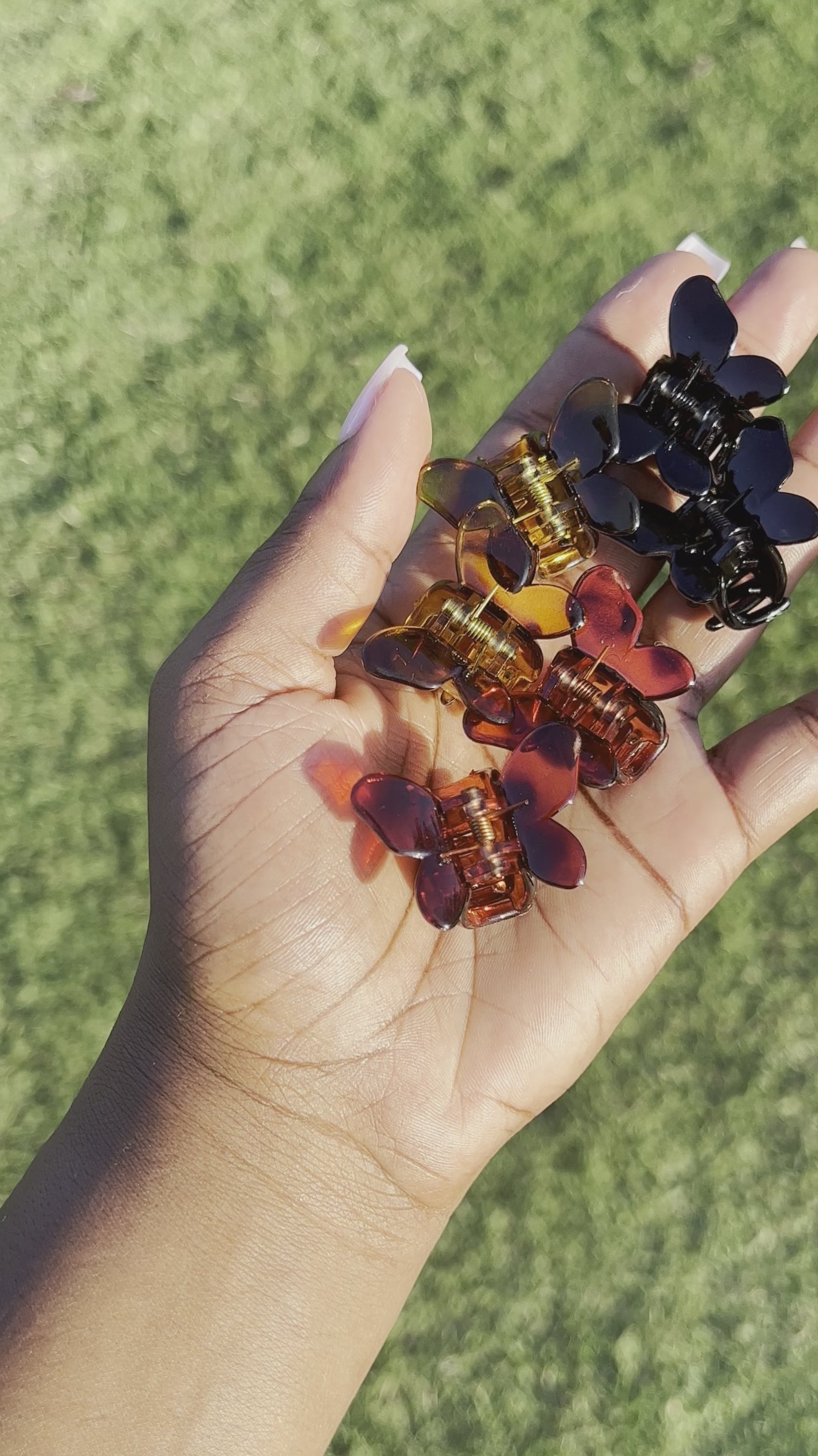 3 Shades of Leopard Print Butterfly 6 Piece Hair Claw Set
