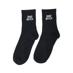 Bad Bitch Crew Socks - Black