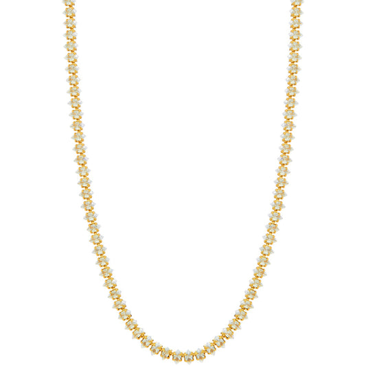 Marquise Style Baguette Rhinestone Necklace - Gold