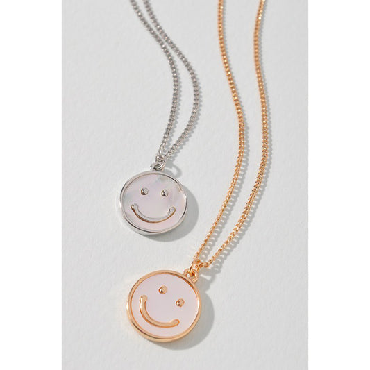 Pearly Smiley Happy Face - Silver