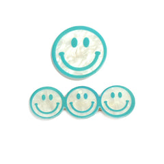 Smiley Happy Face Hair Clip 2 Piece Set
