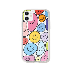 Rainbow Pastel Groovy Dripping Melting Smiley Face Phone Case (Fits iPhone 12 Pro Max & iPhone 13 Pro Max )