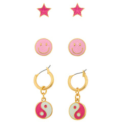 Peace and Love 3 Piece Earring Set