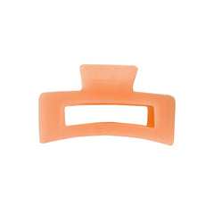 Solid Rectangular Hair Clip - Transparent Orange
