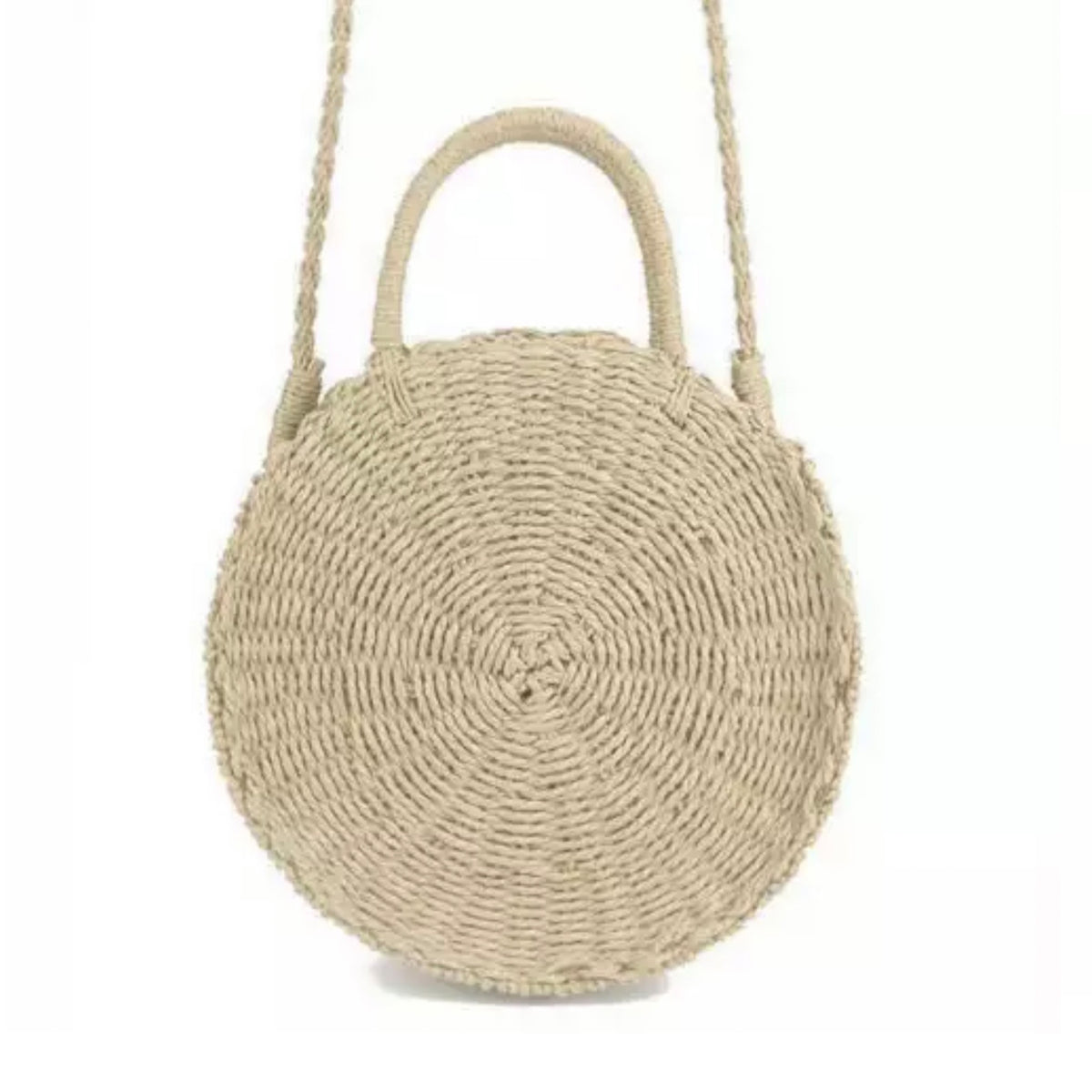 Round Beach Hand/Crossbody Bag - IVORY