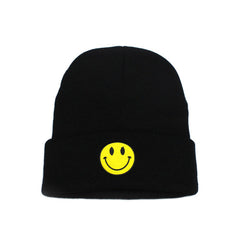 Smiley/Happy Face Symbol Embroidered Hat - Black/Yellow